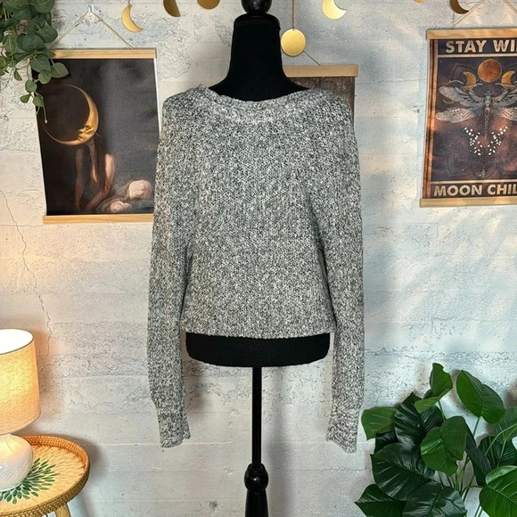 Free People Crew Neck Sweater Black and white 100% Cotton Size medium - Picture 4 of 10